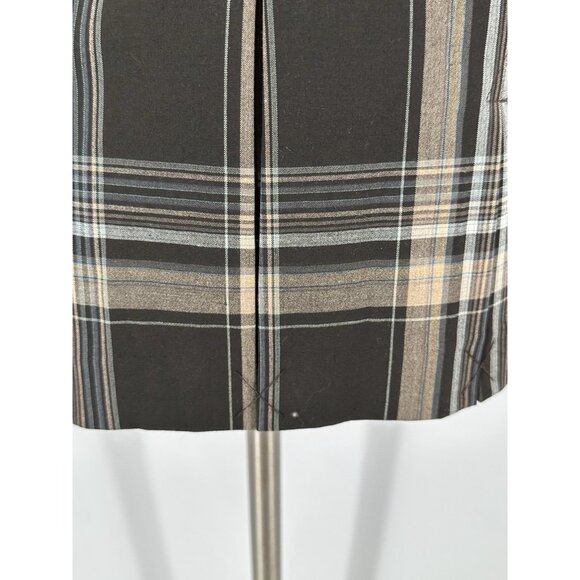 Isaac Mizrahi for Target Jacket Cropped Brown Plaid Cotton 3/4 Sleeve Lined 10 - Picture 9 of 12